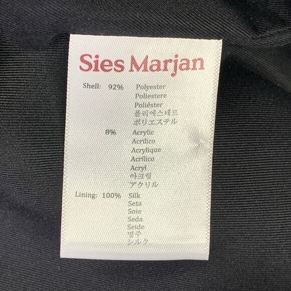 SIES MARJAN Size 6 Metallic Silver Polyester Blend Notch Lapel Belted Jacket - Picture 7 of 8